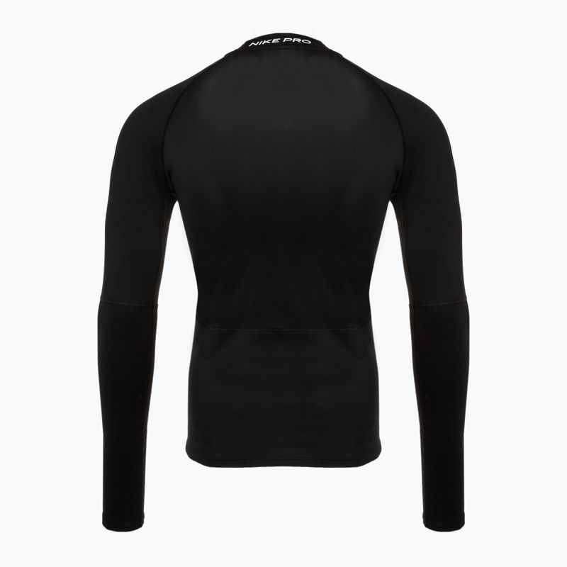 Men's Nike Pro Dri-Fit Warm black/white training longsleeve 2