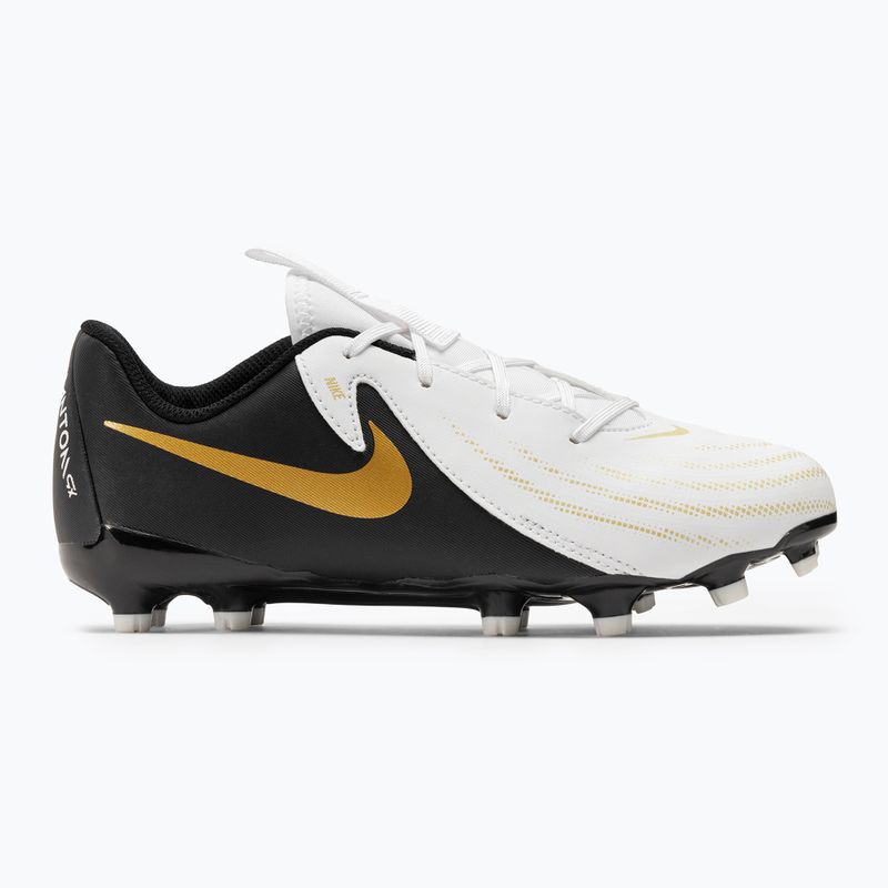 Nike Phantom GX II Academy FG/MG Junior white/metallic gold coin/black children's football boots 2