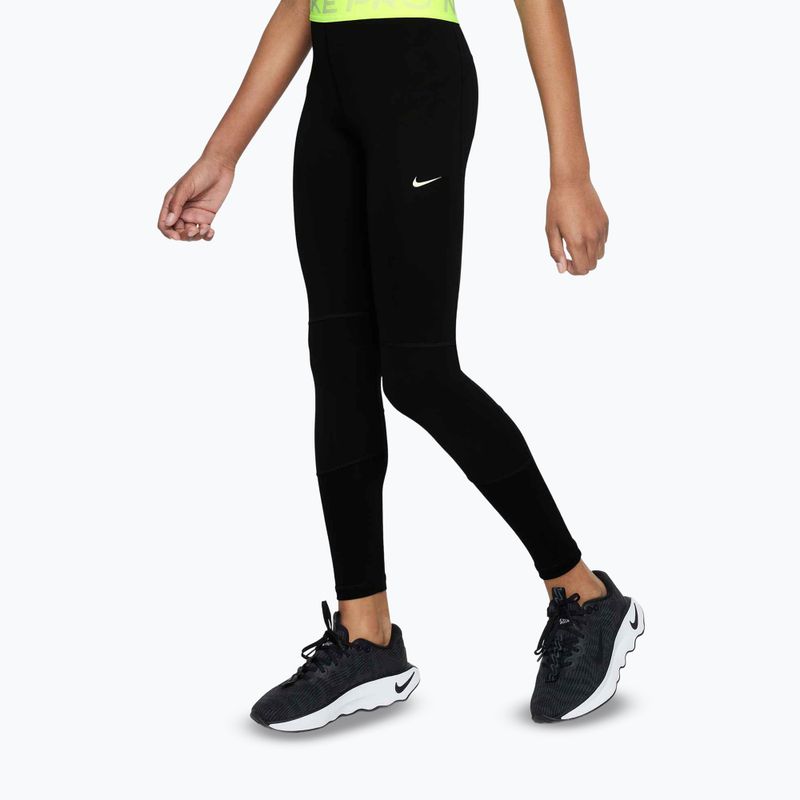 Children's leggings Nike Pro Dri-FIT comet black/volt/white