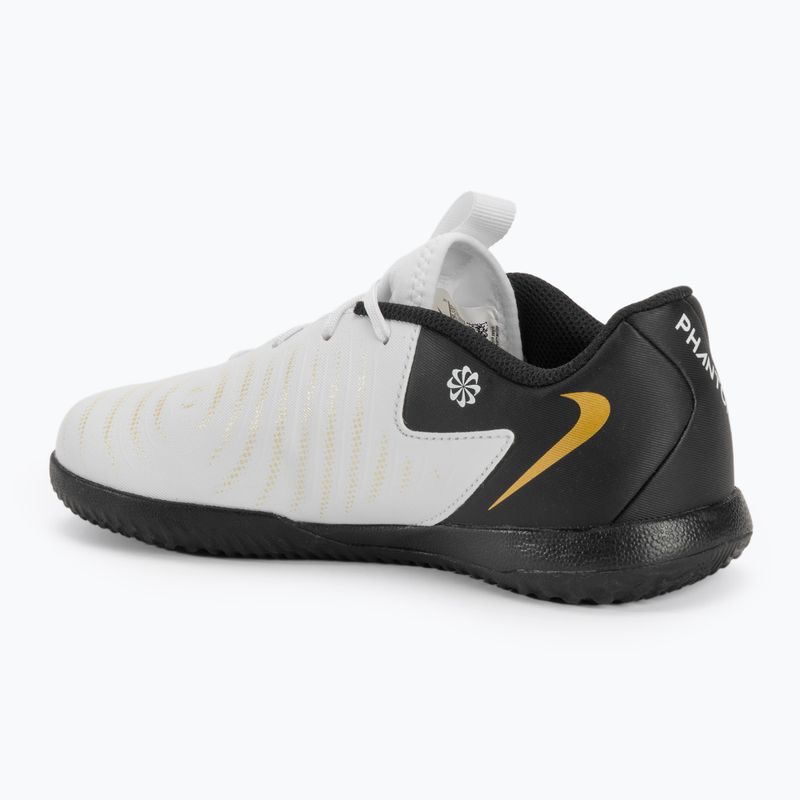 Nike Phantom GX II Academy IC children's football boots white/metallic gold coin/black 3