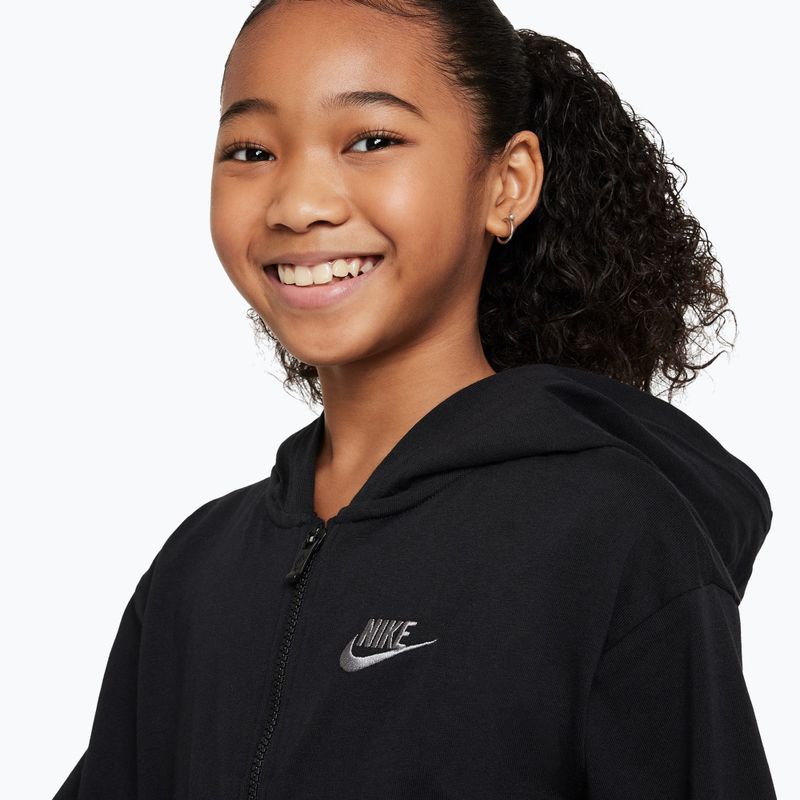 Children's sweatshirt Nike Sportswear Full Zip Hoodie black/flat pewter 4