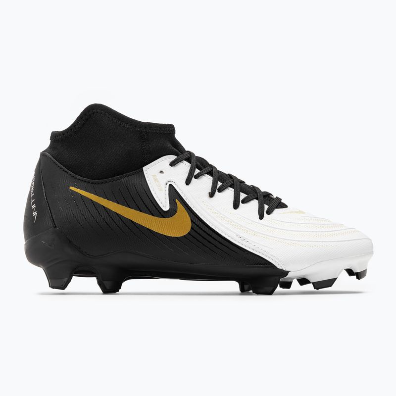 Nike Phantom Luna II Academy FG/MG football boots white / metallic gold coin / black 2