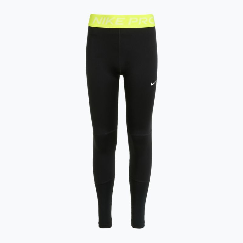 Children's leggings Nike Pro Dri-FIT comet black/volt/white 6