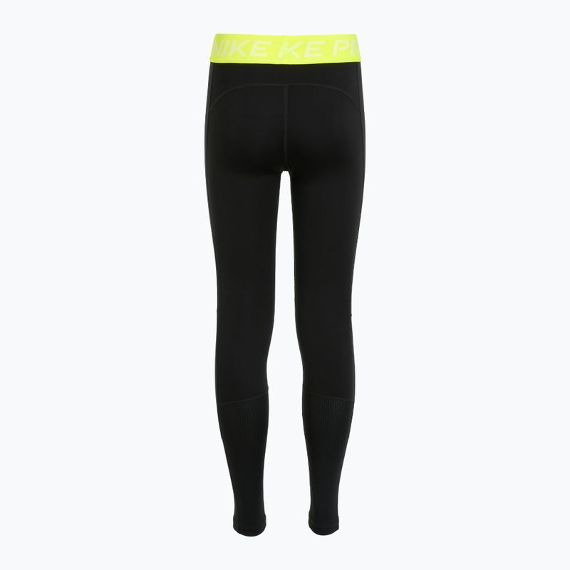 Children's leggings Nike Pro Dri-FIT comet black/volt/white 7