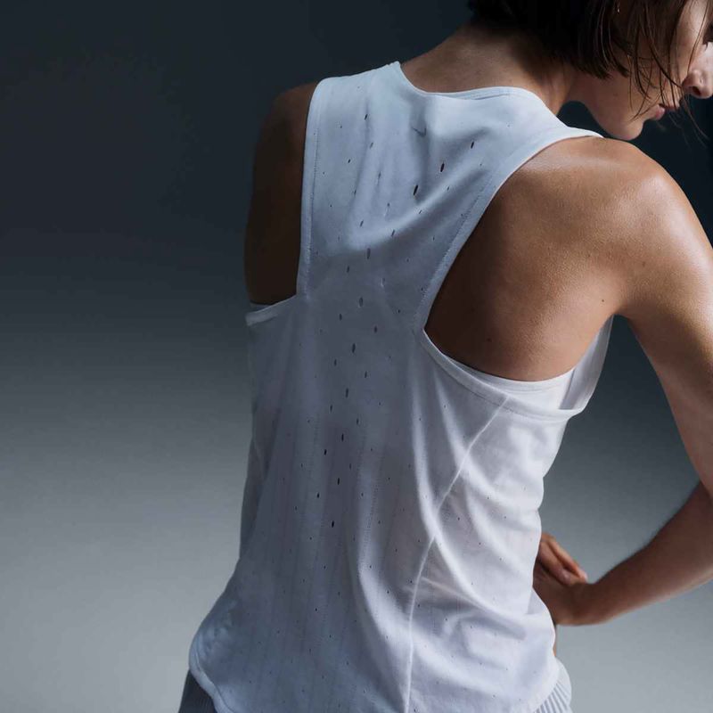 Women's Nike AeroSwift Dri-Fit ADV Singlet white / black / black running shirt 5