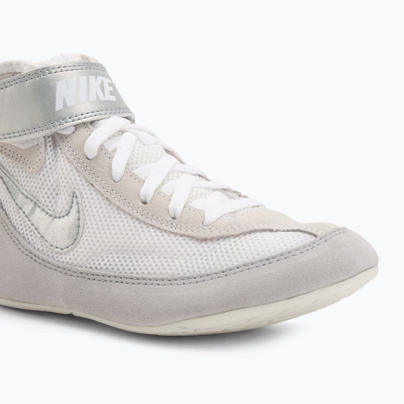 Nike Speedsweep VII children's wrestling shoes white/metallic silver 7