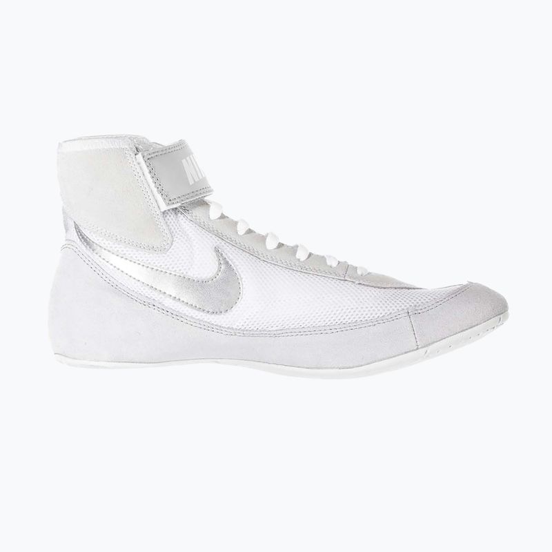 Nike Speedsweep VII children's wrestling shoes white/metallic silver 8
