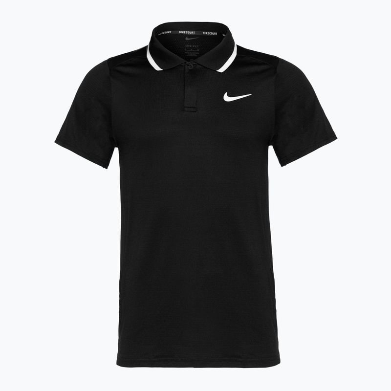 Nike Court Dri-Fit Advantage black/white men's tennis polo shirt