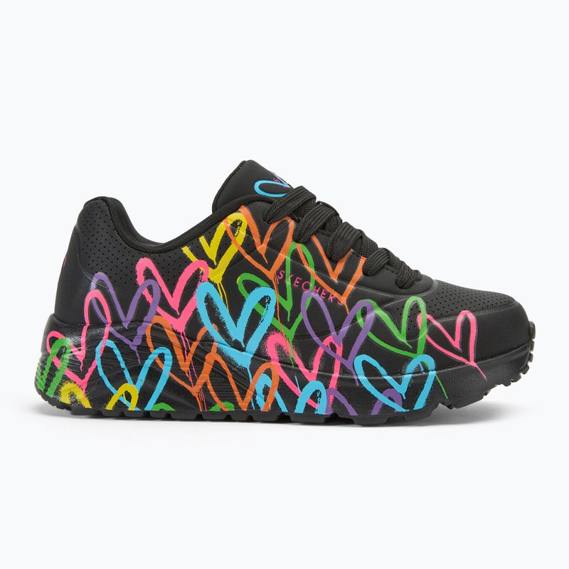 SKECHERS JGoldcrown Uno Lite Spread The Love black/multicolor children's shoes 2