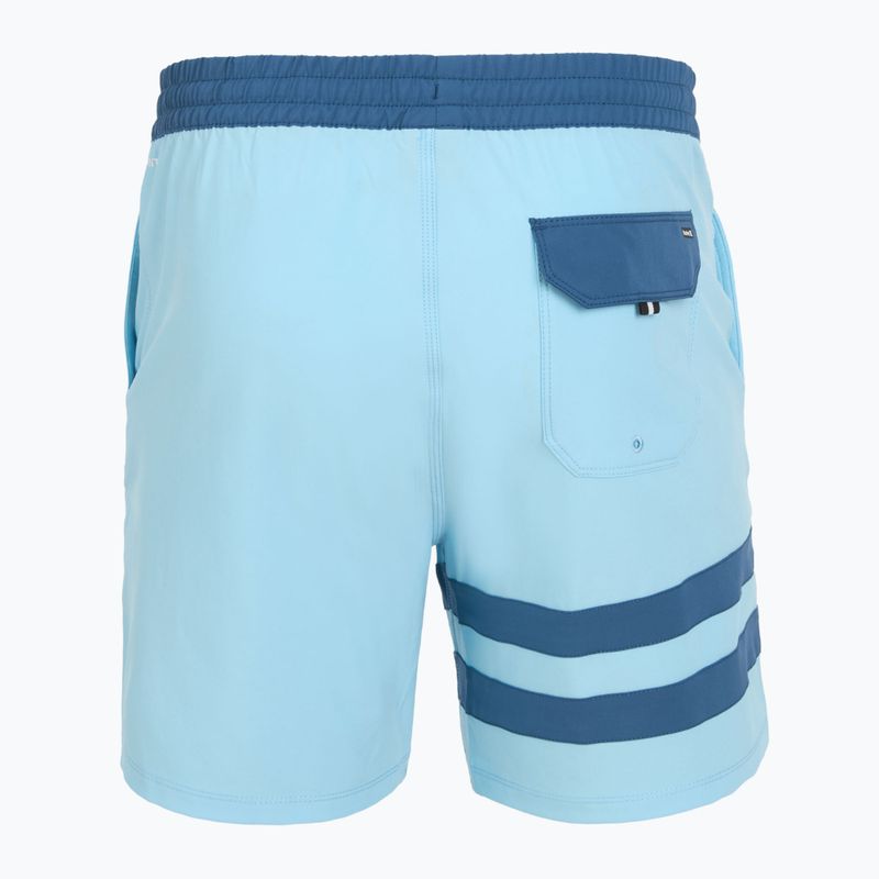 Men's Hurley Phantom Eco Block Party Volley 17" blue dream swim shorts 2