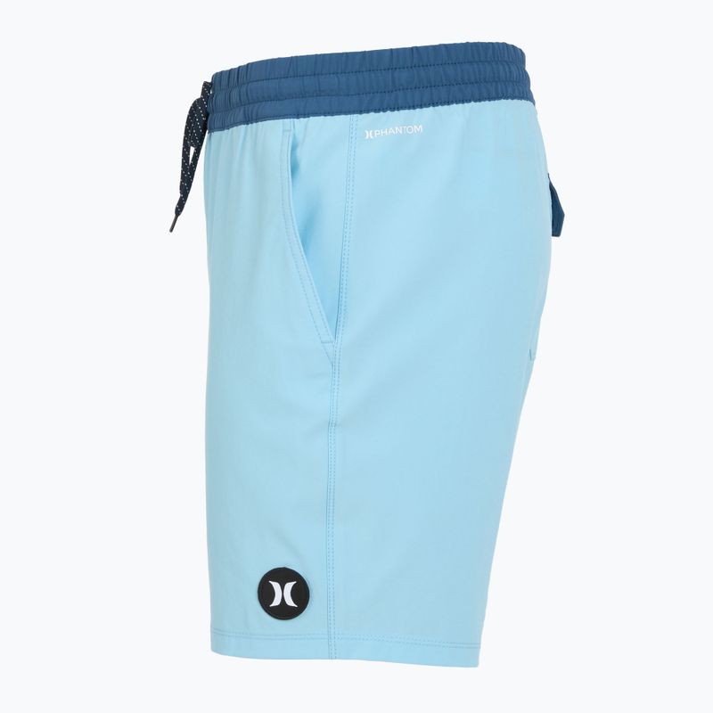 Men's Hurley Phantom Eco Block Party Volley 17" blue dream swim shorts 3