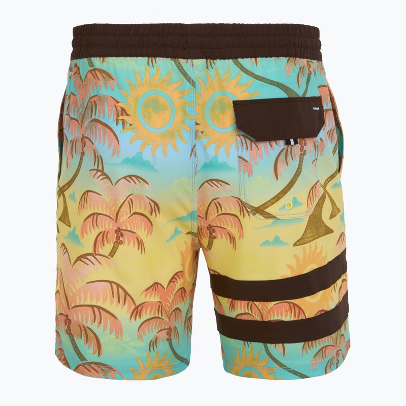 Men's Hurley Phantom Eco Block Party Volley 17" pineapple swim shorts 2