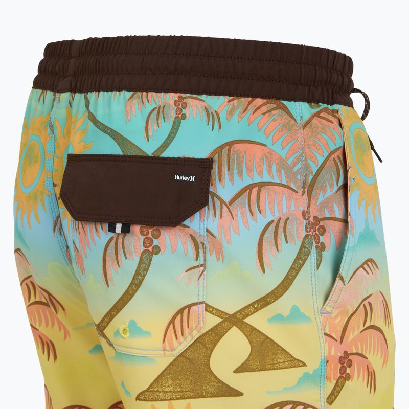 Men's Hurley Phantom Eco Block Party Volley 17" pineapple swim shorts 4