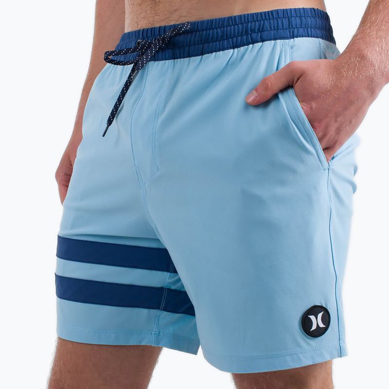 Men's Hurley Phantom Eco Block Party Volley 17" blue dream swim shorts 4
