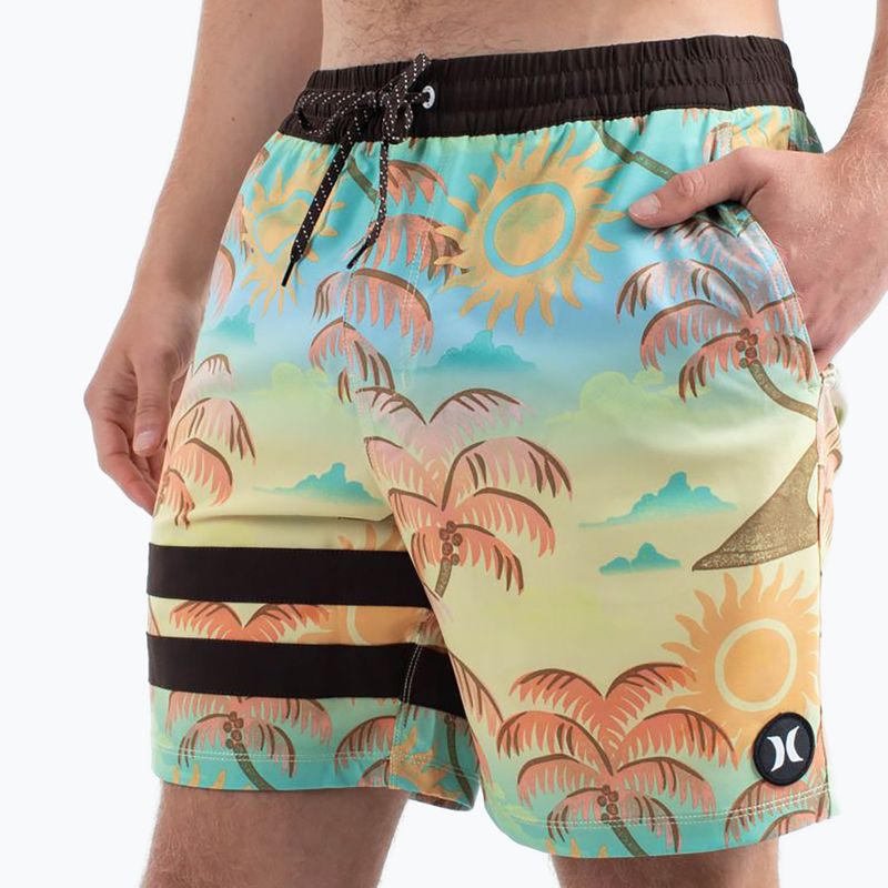 Men's Hurley Phantom Eco Block Party Volley 17" pineapple swim shorts 4