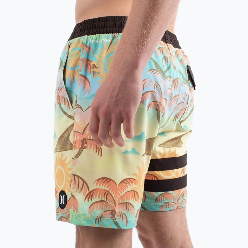 Men's Hurley Phantom Eco Block Party Volley 17" pineapple swim shorts 5