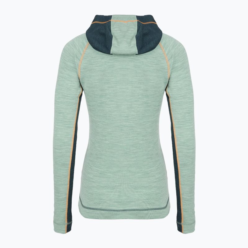 Women's Smartwool Classic Thermal Merino Base Layer 1/2 Zip Hoodie Boxed twilight/arctic green 2