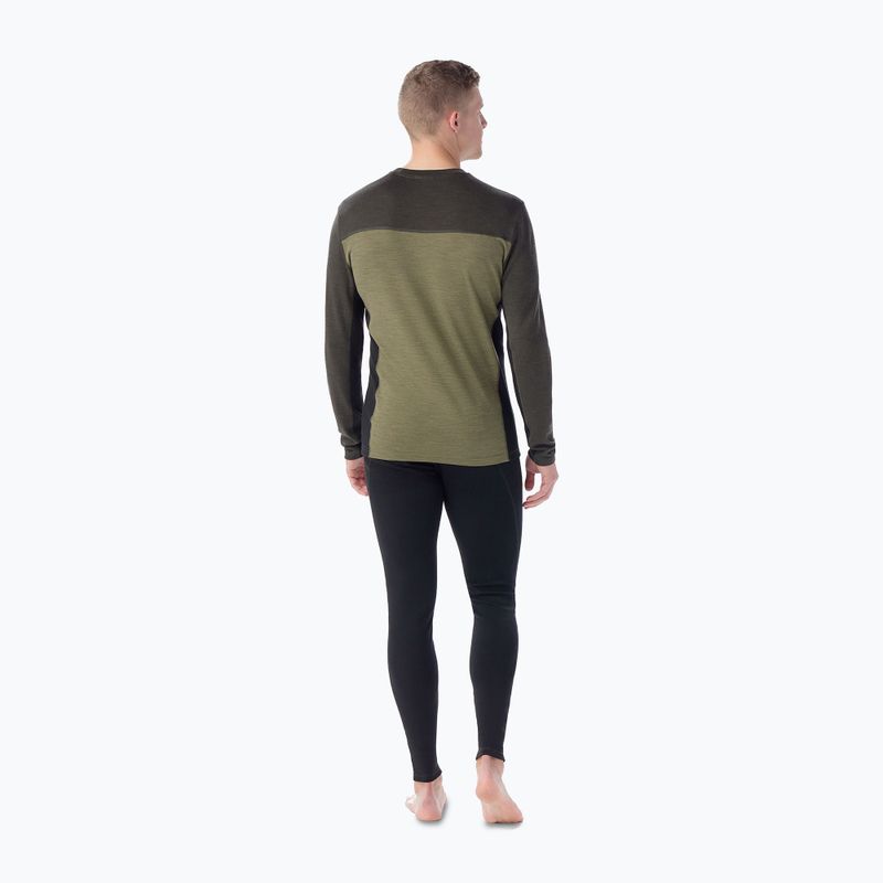Men's thermal active sweatshirt Smartwool Classic Thermal Merino Base Layer Colorblock Crew Boxed moss 2