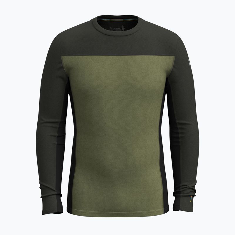 Men's thermal active sweatshirt Smartwool Classic Thermal Merino Base Layer Colorblock Crew Boxed moss 3