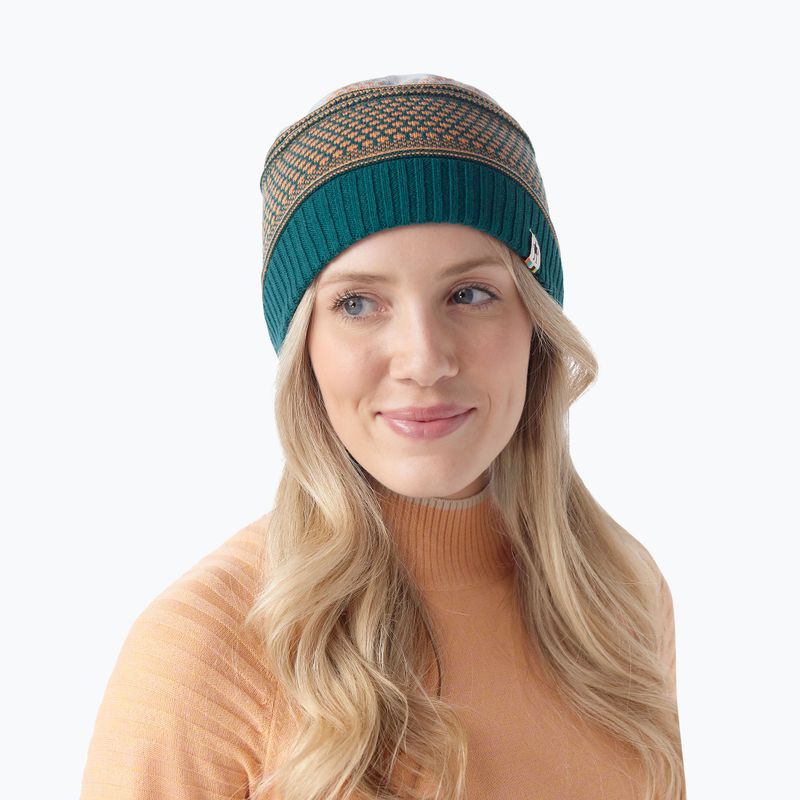 Smartwool Popcorn Cable Reversible winter cap emerald green 2