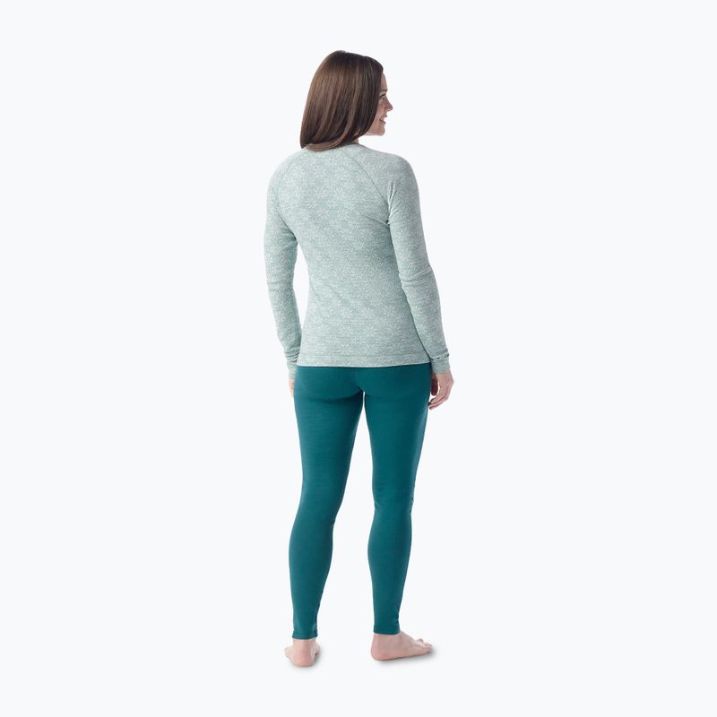 Women's thermal base layer sweatshirt Smartwool Merino 250 Baselayer Crew Boxed arctic green digi snow 2