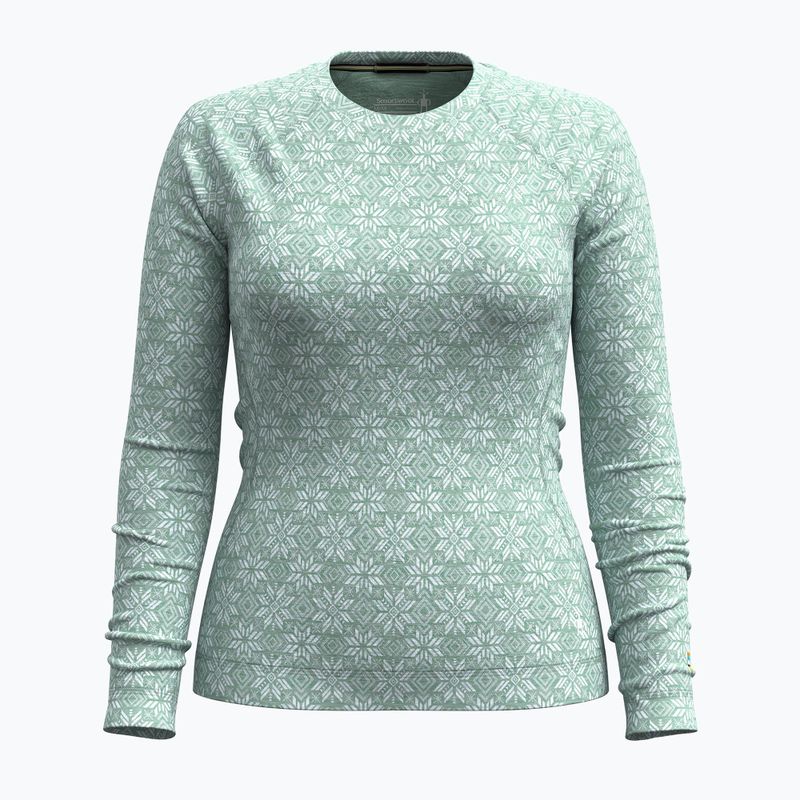 Women's thermal base layer sweatshirt Smartwool Merino 250 Baselayer Crew Boxed arctic green digi snow 3