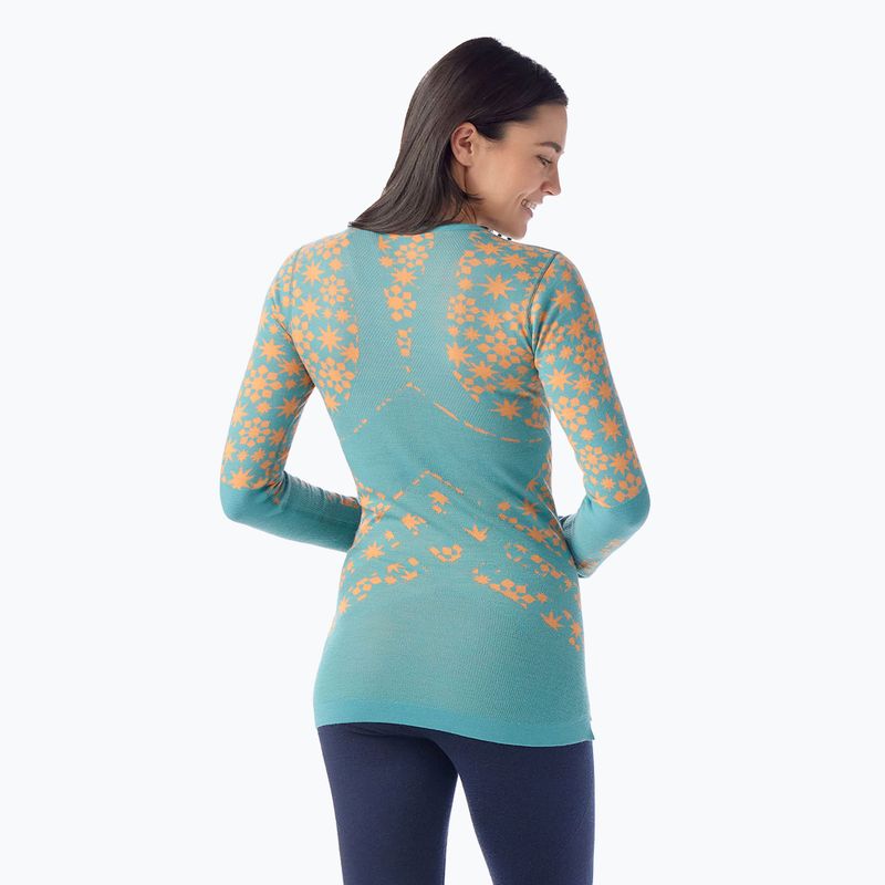 Women's thermal base layer sweatshirt Smartwool Intraknit Thermal Merino Base Layer Pattern Crew cascade 2