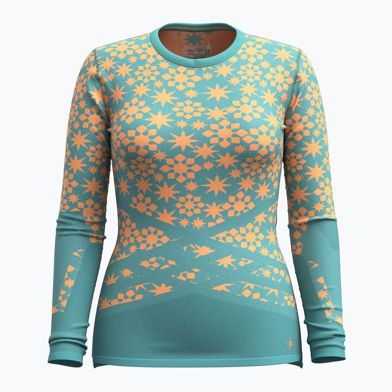 Women's thermal base layer sweatshirt Smartwool Intraknit Thermal Merino Base Layer Pattern Crew cascade 3