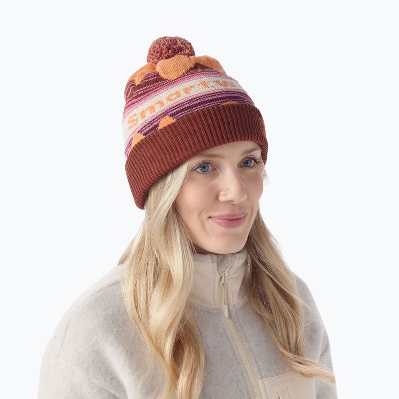 Smartwool Knit Winter Pattern POM apricot beanie 2