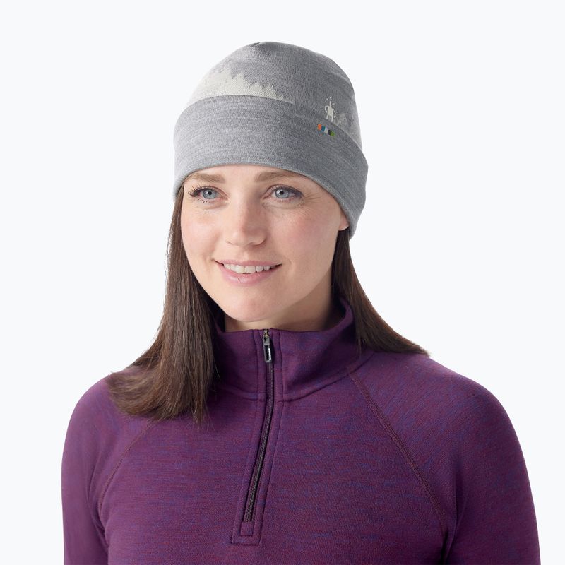 Smartwool Merino Reversible Cuffed cap light gray foggy pines 2