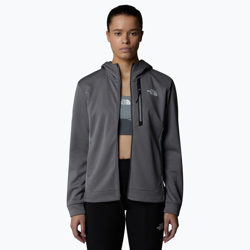 Women's The North Face Mountain Athletics FZ Fleece smoked pearl/ monument grey sweatshirt 4