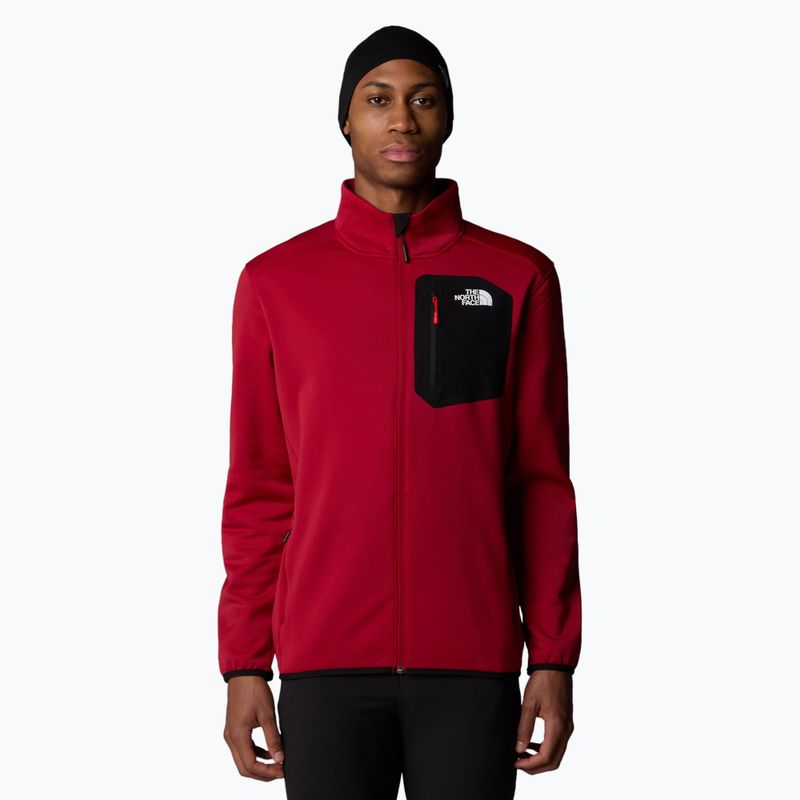 Men's sweatshirt The North Face Crest FZ garnet red/black