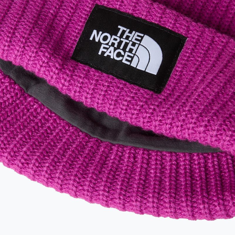 The North Face Salty deep mulberry children's winter beanie 3