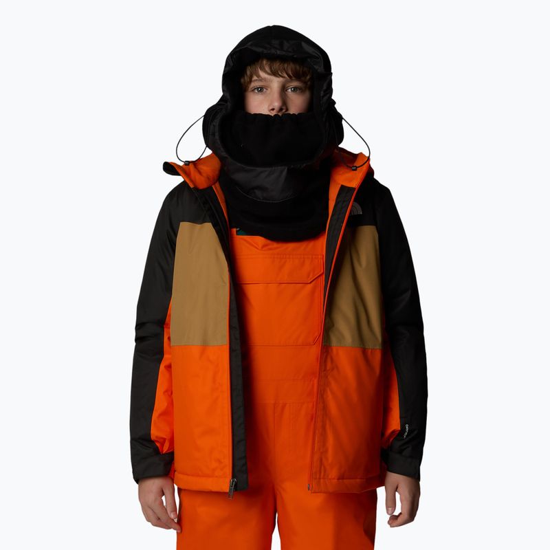 The North Face Freedom Insulated orange children's ski jacket 4