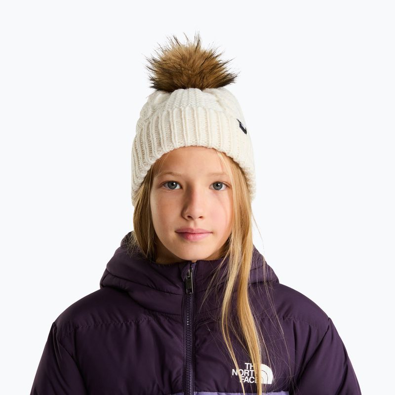 Children's winter hat The North Face Oh Mega Fur Pom Beanie white Dune 3