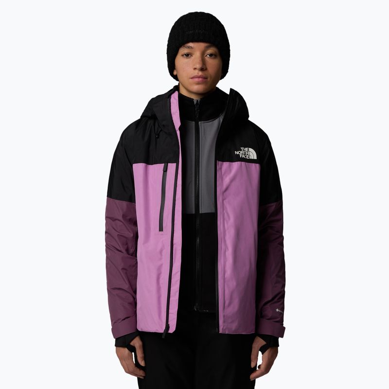 The North Face Dawnstrike GTX Insulated women's ski jacket black/dragonfruit/midnight mauve 4