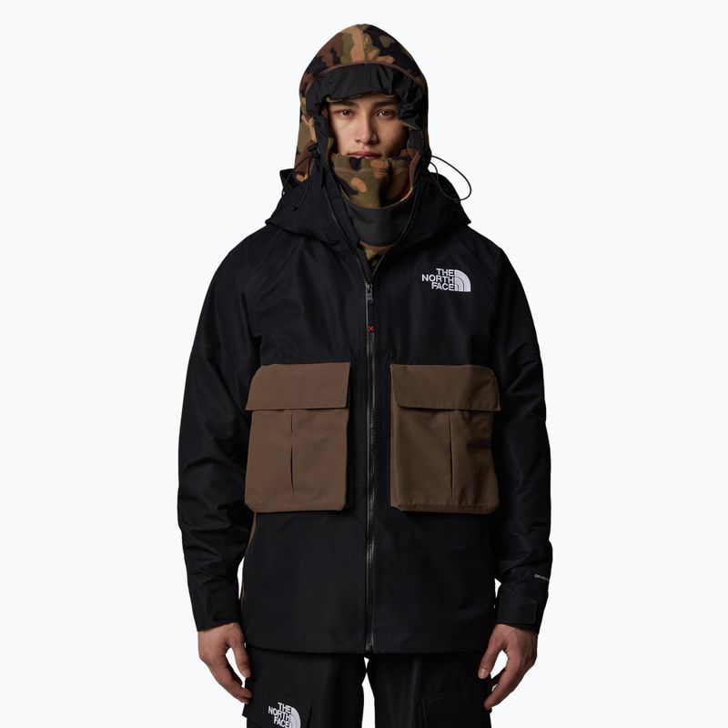 Men's ski jacket The North Face Dragline black/smokey brown