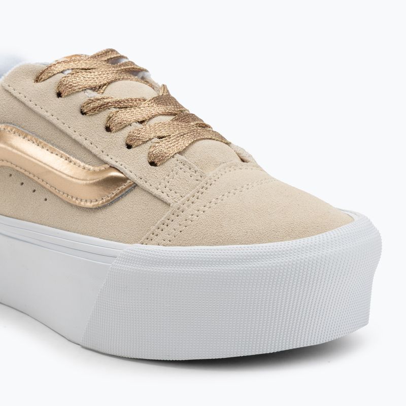 Vans Knu Stack High Shine gold shoes 7