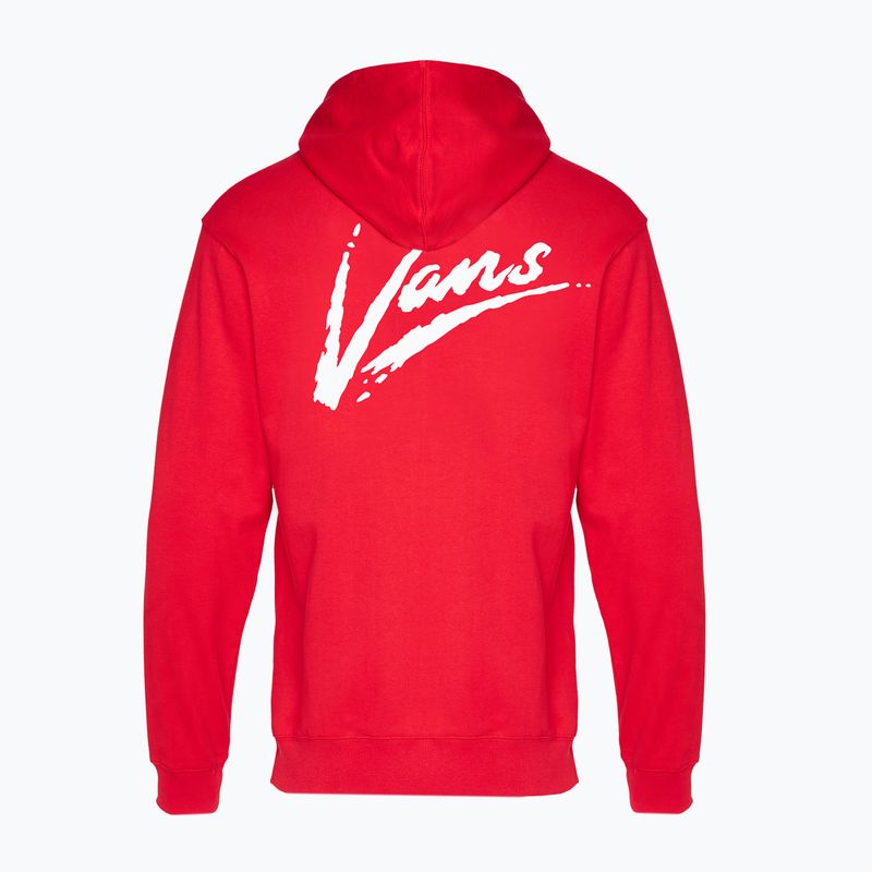 Men's Vans Dettori Loose Pullover sweatshirt racing red/marshmallow 2