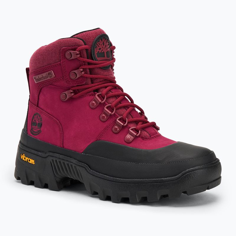 Women's Timberland Vibram Mid Lace Waterproof Boot dark pink nubuck