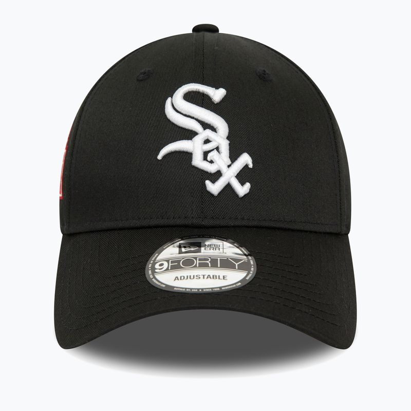 Men's New Era Patch 9Forty Chicago White Sox baseball cap black 3