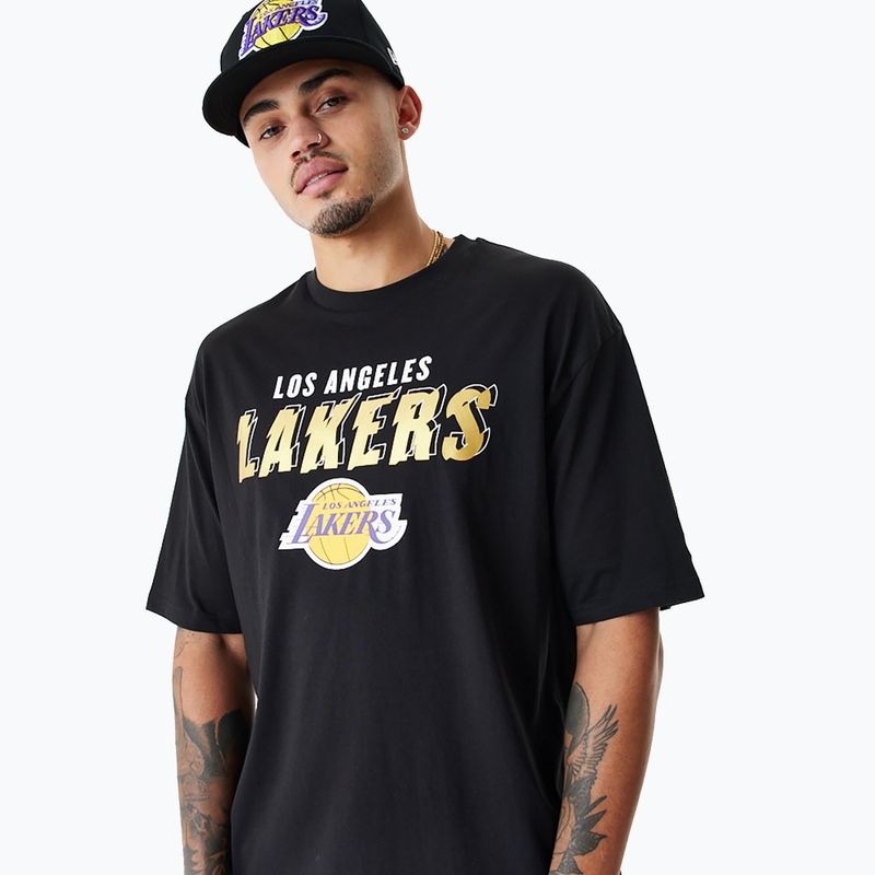 Men's New Era Team Script OS Tee Los Angeles Lakers black 3