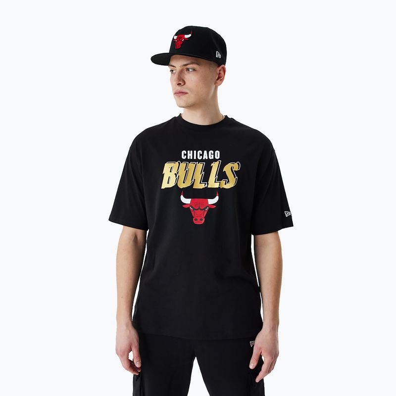 Men's New Era Team Script OS Tee Chicago Bulls black