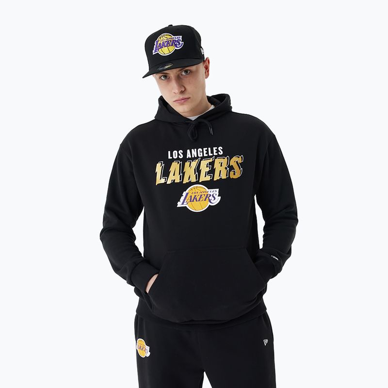 Men's New Era Team Script OS Hoody Los Angeles Lakers black