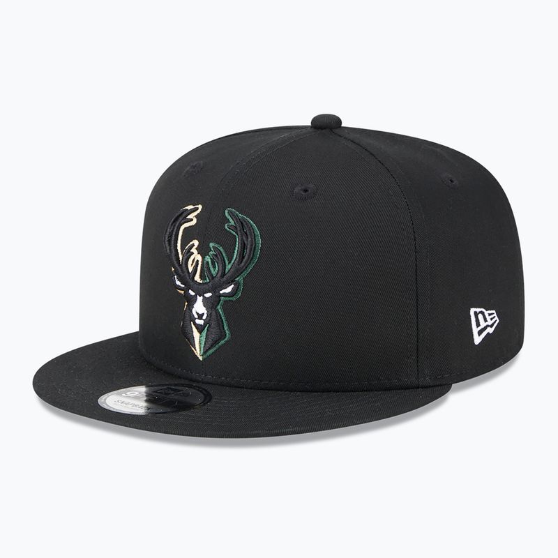 New Era Split Logo 9Fifty Milwaukee Bucks cap black 2