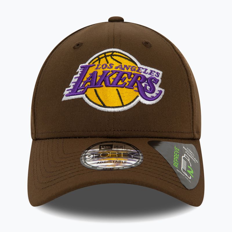 Men's New Era Repreve 9Forty Los Angeles Lakers baseball cap dark brown 3