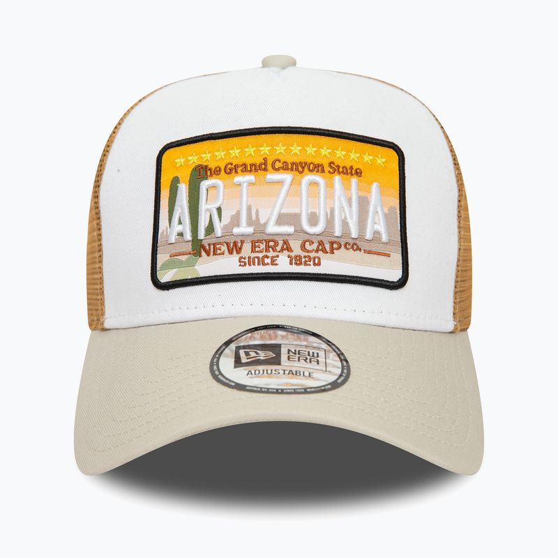 Men's New Era Patch Trucker light beige baseball cap 2