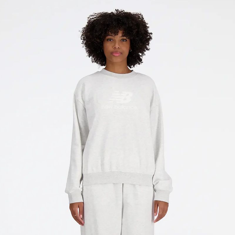 Women's New Balance French Terry Stacked ash heather sweatshirt