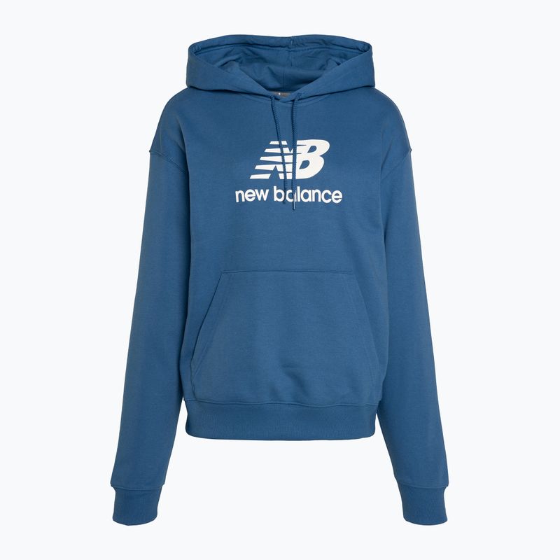 Women's New Balance French Terry Stacked Logo Hoodie blueagat 5