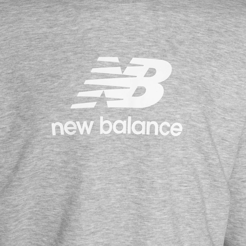 Men's New Balance Stacked Logo French Terry Crew athletic grey sweatshirt 5